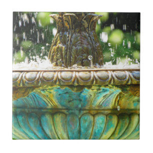 Azulejo De Cerâmica Cobre Patina Garden Fountain Cerâmica Azulejo