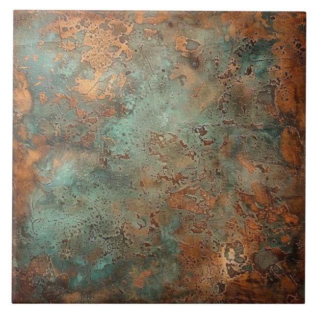 Azulejo De Cerâmica Cobre Patina - Russo Metálico (Frente)