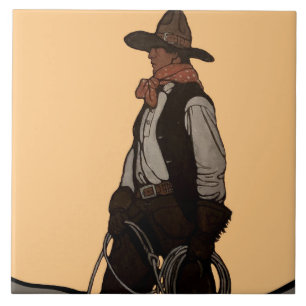 Azulejo De Cerâmica Cobrir da revista Cowboy pelo NC Wyeth