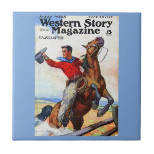 Azulejo De Cerâmica cobrir de revista Western Story 1924