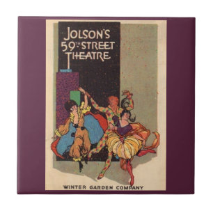Azulejo De Cerâmica cobrir do playbill do Al Jolson de 1923