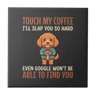 Azulejo De Cerâmica Cockapoo Engraçado Amante de Café