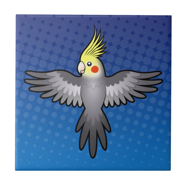 Azulejo De Cerâmica Cockatiel dos desenhos animados (Frente)