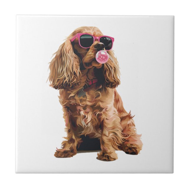 Azulejo De Cerâmica Cocker Spaniel (Frente)