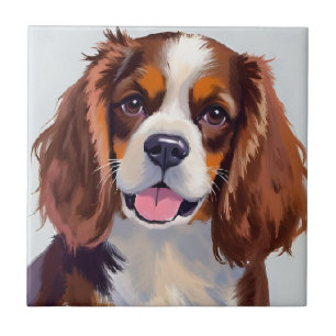 Azulejo De Cerâmica Cocker Spaniel   Pintura de Pet em Aquarela de Cac