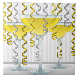Azulejo De Cerâmica cocktail amarelo e fita