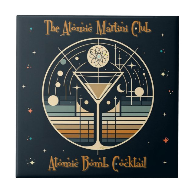 Azulejo De Cerâmica Cocktail de bombas atômicas do Clube Atômico Marti (Frente)