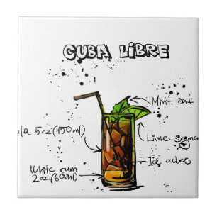 Azulejo De Cerâmica Cocktail de Cuba Libre