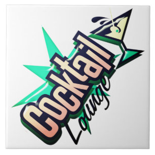 Azulejo De Cerâmica Cocktail lounge martini retro vintage licor bar