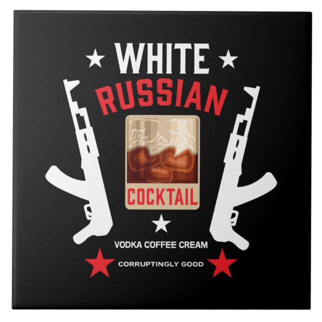 Azulejo De Cerâmica Cocktail russo branco (Frente)