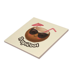 Azulejo De Cerâmica Coco TropiCool - Azulejo Tropical Cerâmica Diverti