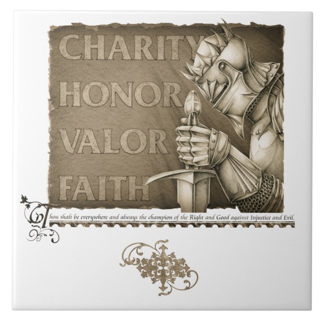 Azulejo De Cerâmica Código de Chivalry (Frente)