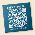 Azulejo De Cerâmica Código QR azul oceânico editável<br><div class="desc">Adicione o URL do seu site para criar um código QR.</div>