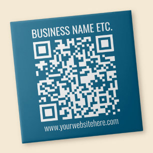 Azulejo De Cerâmica Código QR azul oceano editável
