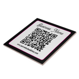Azulejo De Cerâmica Código QR com letra cursiva de script