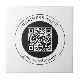 Azulejo De Cerâmica Código QR com Nome da Empresa Editável