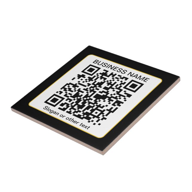 Azulejo De Cerâmica Código QR editável digitalizável + nome da sua emp (Lateral)