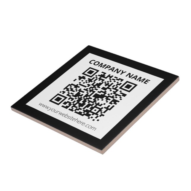 Azulejo De Cerâmica Código QR editável e Design personalizável simples (Lateral)