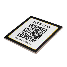 Azulejo De Cerâmica Código QR empresarial com texto superior e inferio