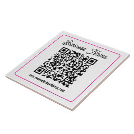Azulejo De Cerâmica Código QR escaneável com escrita cursiva