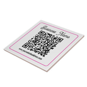 Azulejo De Cerâmica Código QR escaneável com escrita cursiva