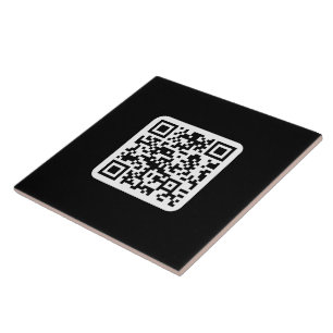 Azulejo De Cerâmica Código QR moderno editável Branco preto ou qualq