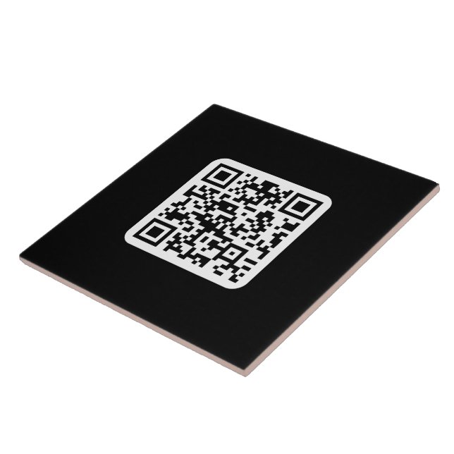Azulejo De Cerâmica Código QR moderno editável | Branco preto ou qualq (Lateral)