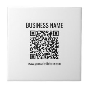 Azulejo De Cerâmica Código QR & Nome da Empresa personalizáveis