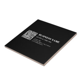 Azulejo De Cerâmica Código QR personalizado e texto retrô-moderno edit