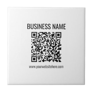 Azulejo De Cerâmica Código QR personalizável e nome comercial