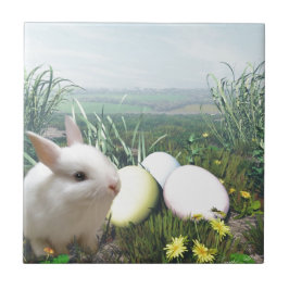 Azulejo De Cerâmica Coelhinho de Páscoa e Ovos de Páscoa