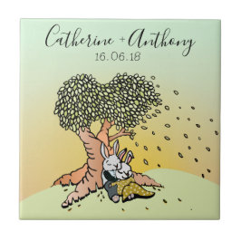 Azulejo De Cerâmica Coelhinhos Coelhinhos Coelhinhos Bonitos Casados A