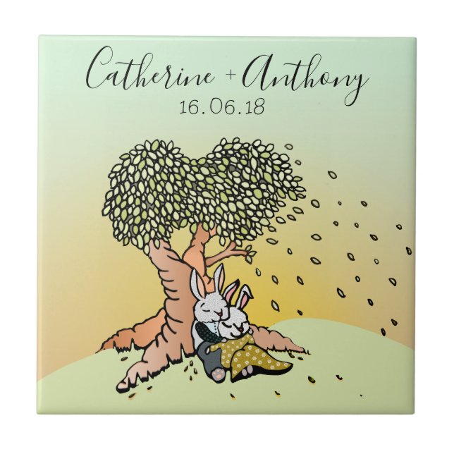 Azulejo De Cerâmica Coelhinhos Coelhinhos Coelhinhos Bonitos Casados A (Frente)