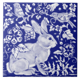 Azulejo De Cerâmica Coelho Azul Artístico Coelho Animal Delft Dedham