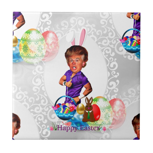 Azulejo De Cerâmica coelho da Páscoa (Frente)