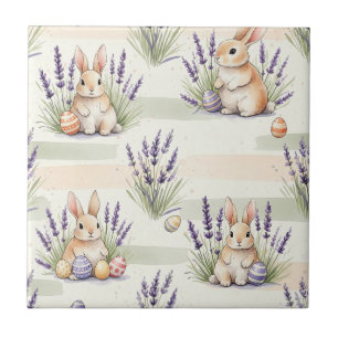 Azulejo De Cerâmica Coelho da Páscoa com Ovos Padrão Pastel de Primave