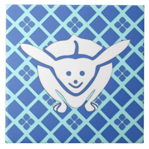 Azulejo De Cerâmica Coelho japonês, azul