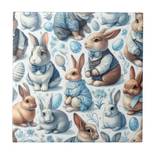 Azulejo De Cerâmica Coelho Vintage Cónico Sem Costura