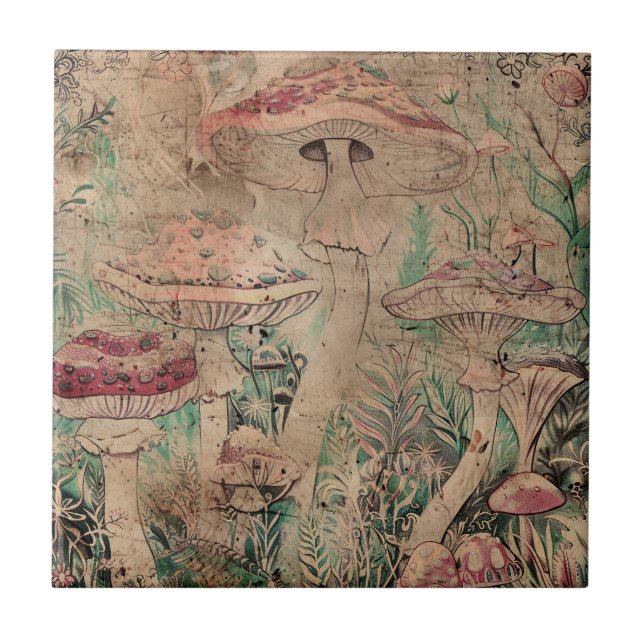 Azulejo De Cerâmica Cogumelo Vermelho (Frente)