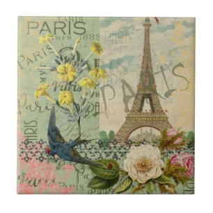 Azulejo De Cerâmica Colagem da arte gráfica do viagem de Paris France