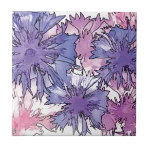 Azulejo De Cerâmica Colagem de Cornflower