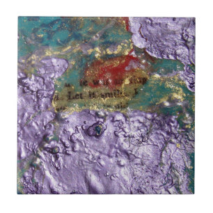 Azulejo De Cerâmica Colagem de Mídia Mista de Abstrato de Sorriso