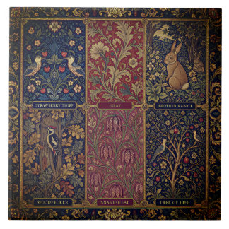 Azulejo De Cerâmica Colagem de Patchwork Grandioso de William Morris