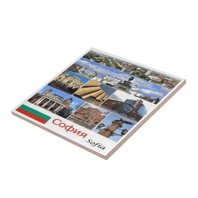 Azulejo De Cerâmica Colagem de SoFIA Bulgária zBG009, (Lateral)