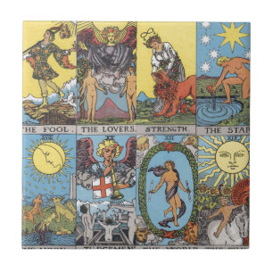 Azulejo De Cerâmica Colagem do cartão de Tarot