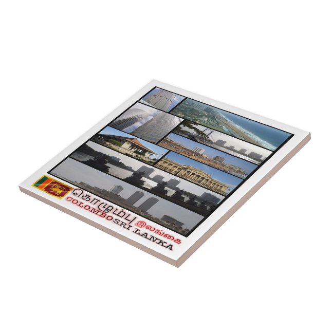 Azulejo De Cerâmica Colagem do zLK012 COLOMBO, Sri Lanka, Ásia, (Lateral)