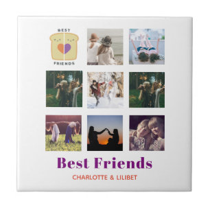 Azulejo De Cerâmica Colagem Fotográfica BFF Gift Peanutmanteiga Jelly 