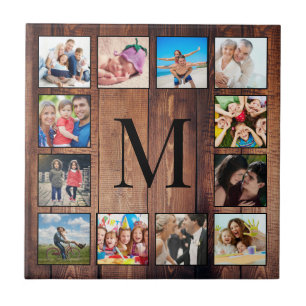 Azulejo De Cerâmica Colagem Fotográfica Personalizada da Família Mad