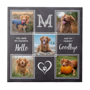 Azulejo De Cerâmica Colagem Personalizada de Fotos de Pet Memorial Pet
