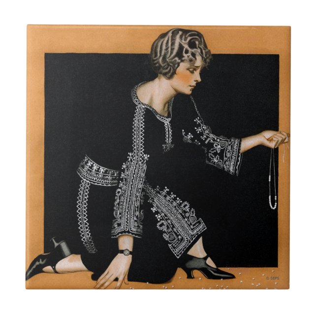 Azulejo De Cerâmica Colar das Pérolas Quebradas (Frente)